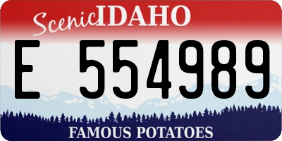 ID license plate E554989