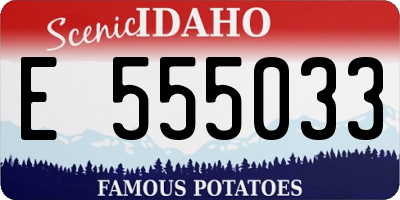 ID license plate E555033