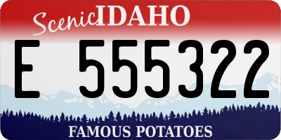 ID license plate E555322