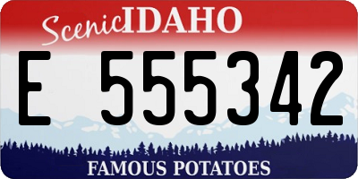 ID license plate E555342