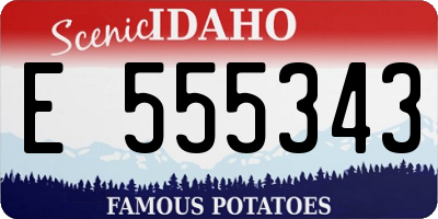 ID license plate E555343