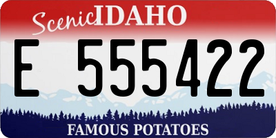 ID license plate E555422