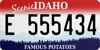 ID license plate E555434