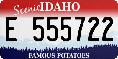 ID license plate E555722