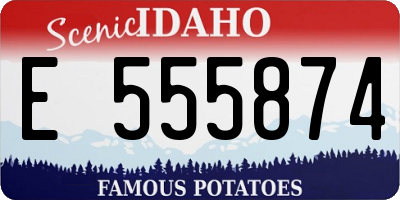 ID license plate E555874
