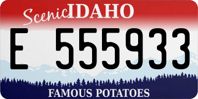 ID license plate E555933