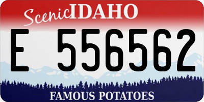 ID license plate E556562