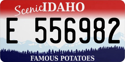 ID license plate E556982