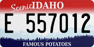 ID license plate E557012