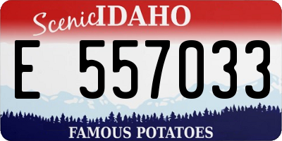 ID license plate E557033