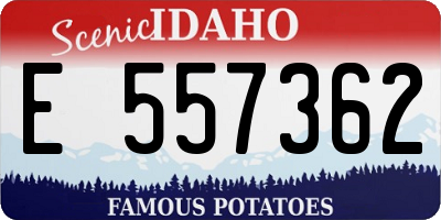 ID license plate E557362