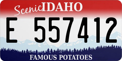 ID license plate E557412