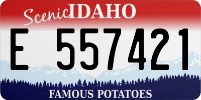 ID license plate E557421