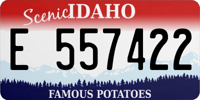 ID license plate E557422