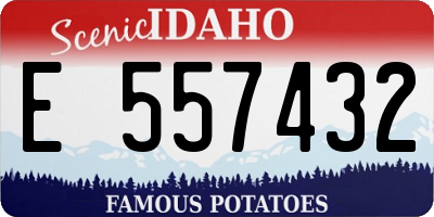 ID license plate E557432