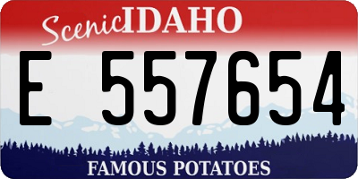 ID license plate E557654