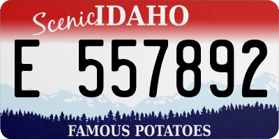 ID license plate E557892