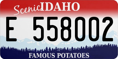 ID license plate E558002