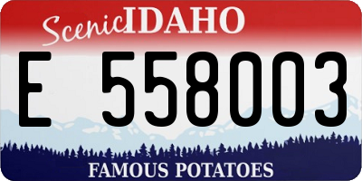 ID license plate E558003