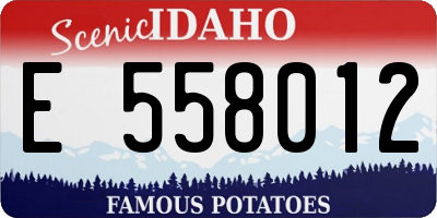 ID license plate E558012