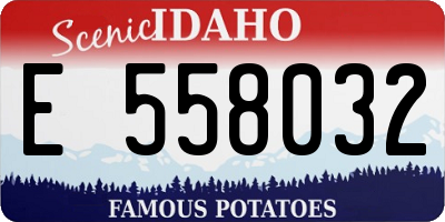 ID license plate E558032