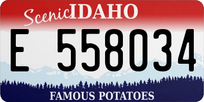 ID license plate E558034