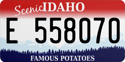 ID license plate E558070