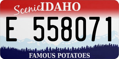 ID license plate E558071