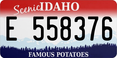 ID license plate E558376