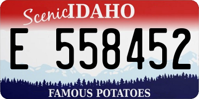 ID license plate E558452