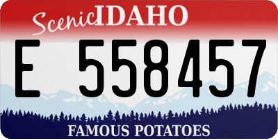 ID license plate E558457