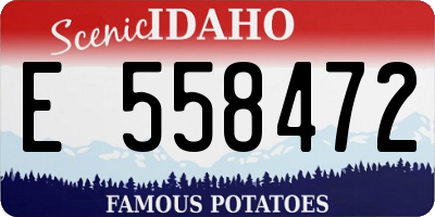 ID license plate E558472