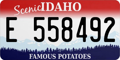 ID license plate E558492