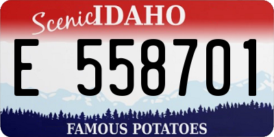 ID license plate E558701