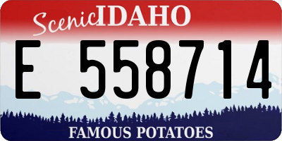 ID license plate E558714