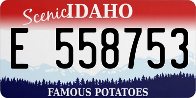 ID license plate E558753