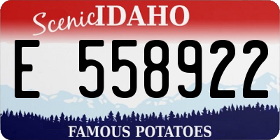 ID license plate E558922