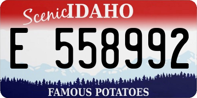 ID license plate E558992