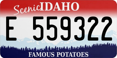 ID license plate E559322