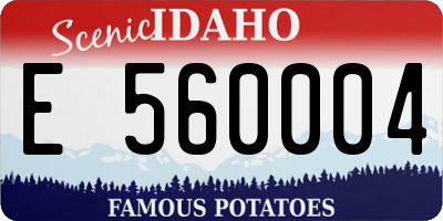 ID license plate E560004