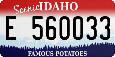 ID license plate E560033