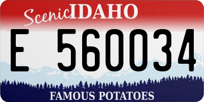 ID license plate E560034