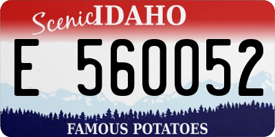ID license plate E560052