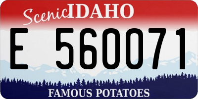 ID license plate E560071