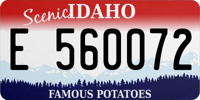 ID license plate E560072