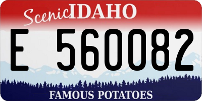 ID license plate E560082