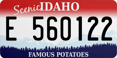 ID license plate E560122