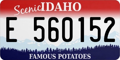 ID license plate E560152