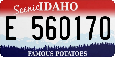 ID license plate E560170