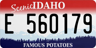 ID license plate E560179